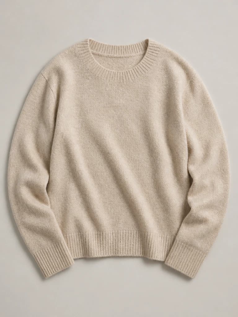 Cashmere sweater flat lay
