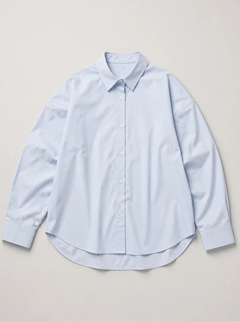 Premium blue shirt flat lay