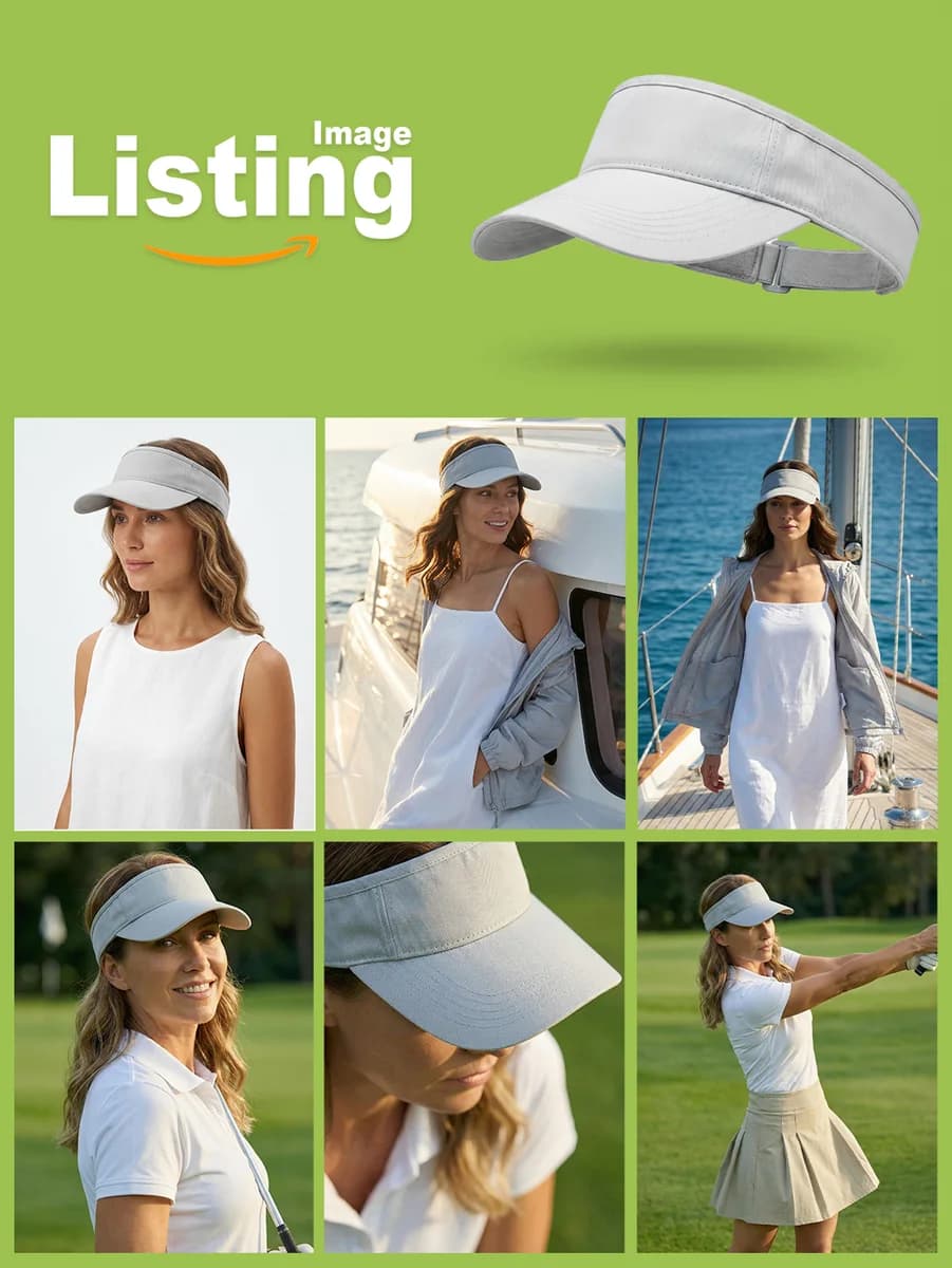 Model wearing sun hat